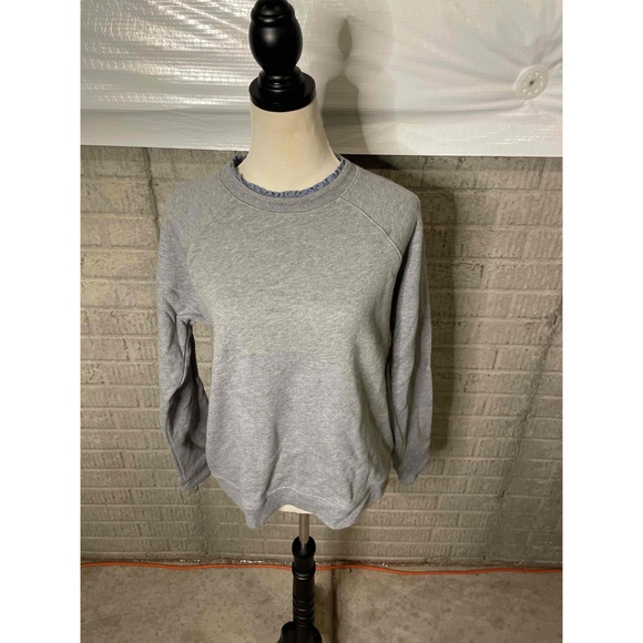 J. Crew Sweaters - J Crew Mercantile Gray Ruffle Trim Crew Neck Sweatshirt Size Large